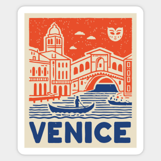 Venice Italy - Vintage Graphic Travel Poster Sticker